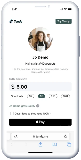 Phone with Tendy App Phone with Tendy App