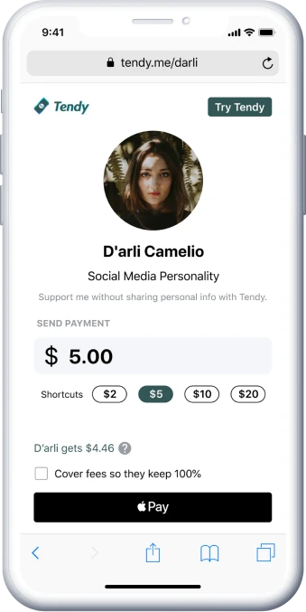 Phone with Tendy App Phone with Tendy App